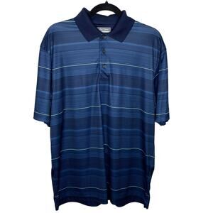 Ben Hogan Performance Polo Blue Stripped Size Large New W/Out Tags